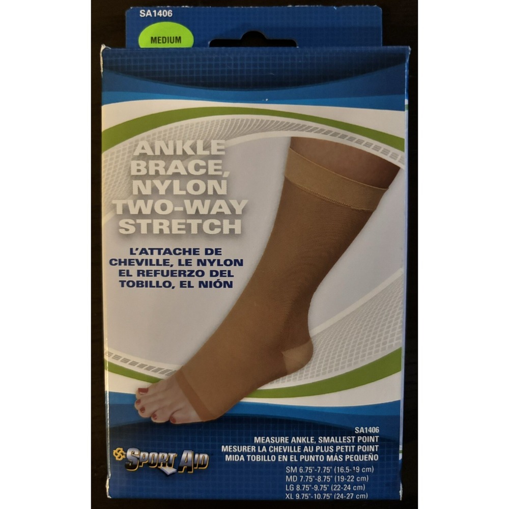 Sportaid Beige Ankle Support Pull-On for the Ankle SA1406 Large New
